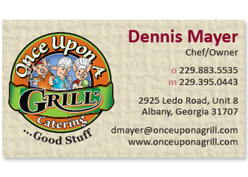 Once Upon a Grill Business Card